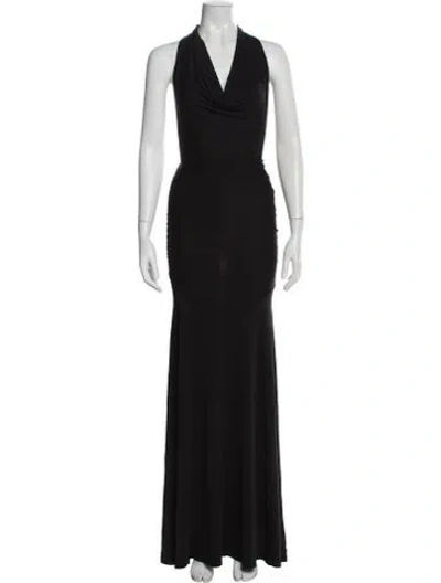 Pre-owned Paloma Wool Cowl Neck Long Dress In Black