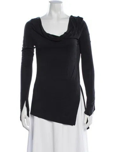 Pre-owned Paloma Wool Cowl Neck Long Sleeve Top In Black