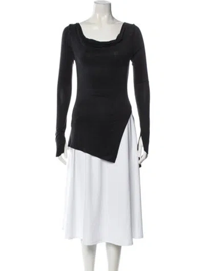 Pre-owned Paloma Wool Cowl Neck Long Sleeve Top In Gray