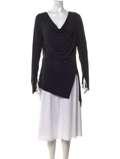 Pre-owned Paloma Wool Cowl Neck Long Sleeve Top W/ Tags In Black