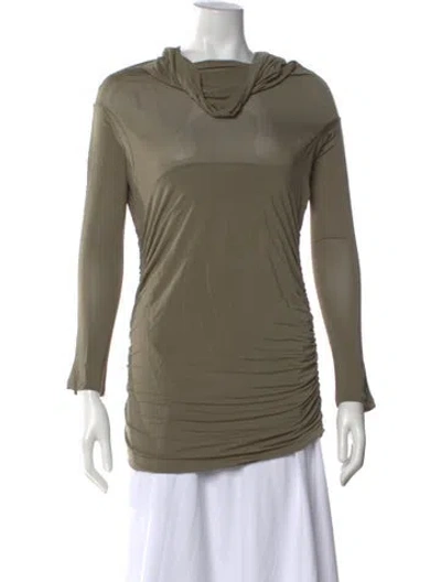 Pre-owned Paloma Wool Cowl Neck Midi Length Dress In Green