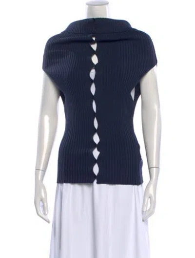 Pre-owned Paloma Wool Cowl Neck Short Sleeve Top In Blue