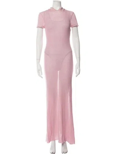 Pre-owned Paloma Wool Crew Neck Long Dress In Pink