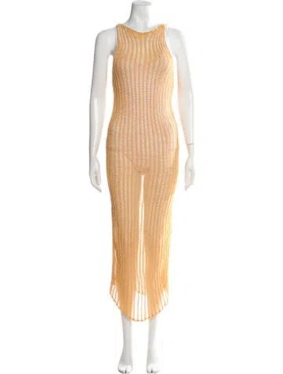 Pre-owned Paloma Wool Crew Neck Long Dress W/ Tags In Yellow