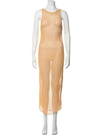 Pre-owned Paloma Wool Crew Neck Long Dress In Yellow