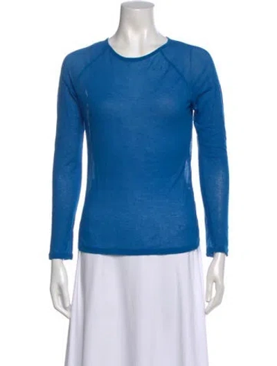 Pre-owned Paloma Wool Crew Neck Long Sleeve Top In Blue