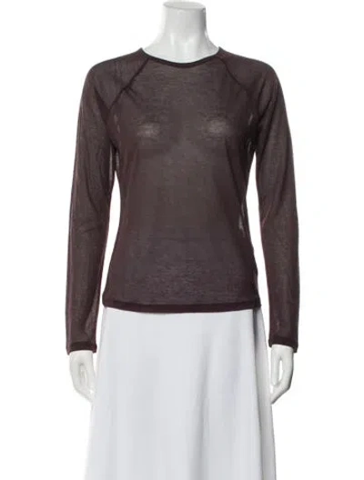 Pre-owned Paloma Wool Crew Neck Long Sleeve Top In Brown