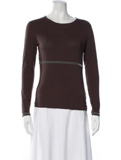 Pre-owned Paloma Wool Crew Neck Long Sleeve Top In Brown