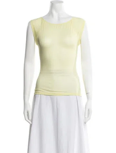 Pre-owned Paloma Wool Crew Neck Short Sleeve Top In Yellow