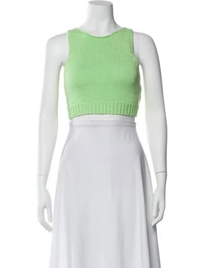 Pre-owned Paloma Wool Crew Neck Sleeveless Crop Top In Green
