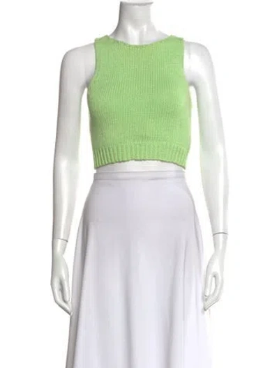 Pre-owned Paloma Wool Crew Neck Sleeveless Crop Top In Green
