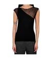 Paloma Wool Fitted Sleeveless Top With Diagonal Sheer Panel In Black