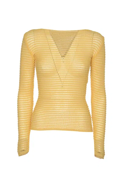 Paloma Wool Crochet Sweater In Yellow