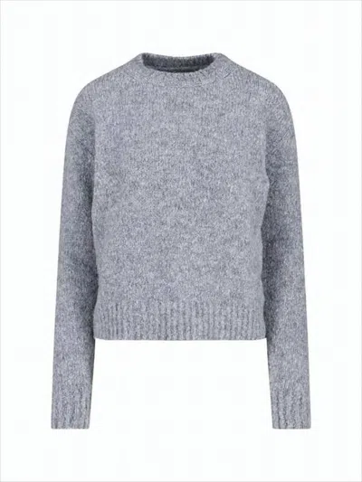 Paloma Wool Cropped Knit Sweater With Clock-inspired Design In Gray