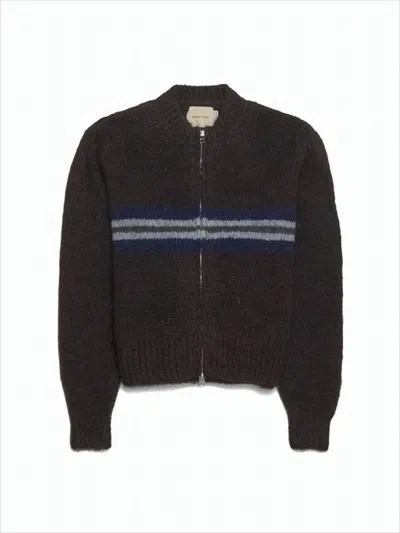 Paloma Wool Cropped Textured Knit Cardigan With Zip-up Front In Black