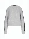 Paloma Wool Cropped Textured Knit Sweater With Contrasting Stripe In White