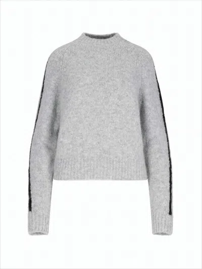 Paloma Wool Cropped Textured Knit Sweater With Contrasting Stripe In White