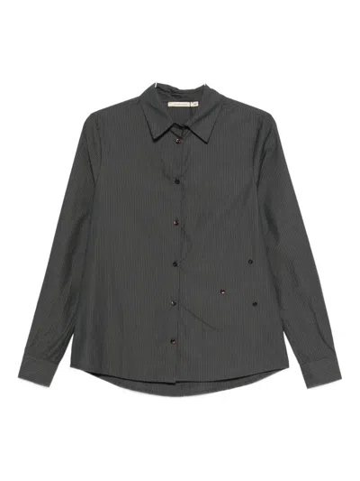 Paloma Wool Donald Button Striped Shirt In Black