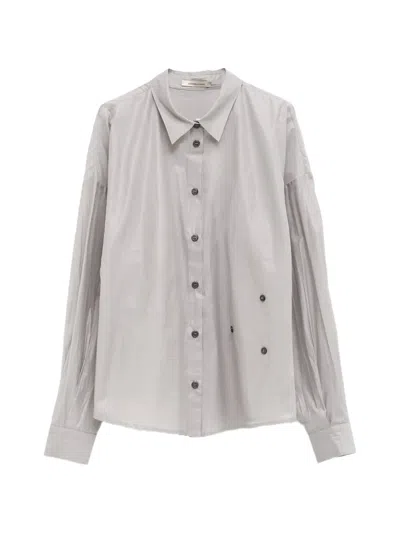 Paloma Wool Donald Pleated-sleeve Button-detail Shirt In Brown