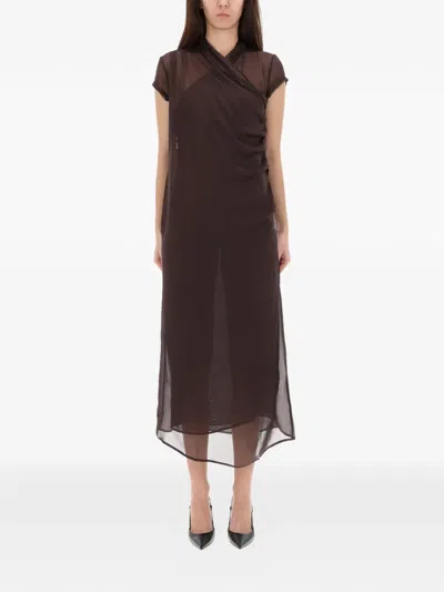 Paloma Wool Women's Sully Long Silk Dress In Brown