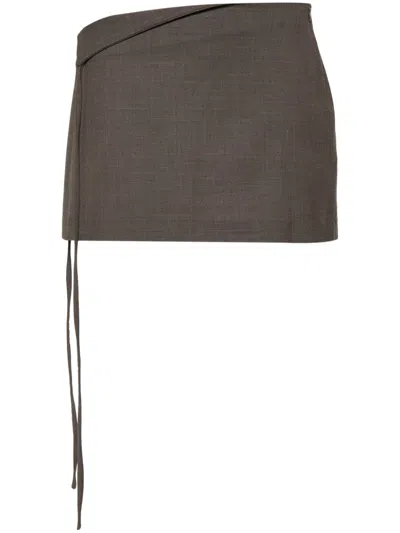 Paloma Wool Drari Folded Waist Miniskirt In Brown