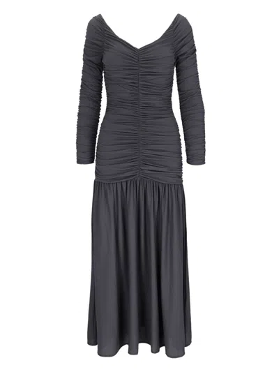 Paloma Wool Gray Catalina Midi Dress In Black