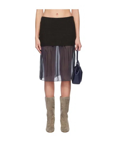 Paloma Wool Elastic Waist Skirt In Brown