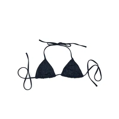 Paloma Wool Embroidered Triangle Bra In Blue