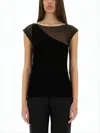 Paloma Wool Fitted Sleeveless Top With Diagonal Sheer Panel In Black