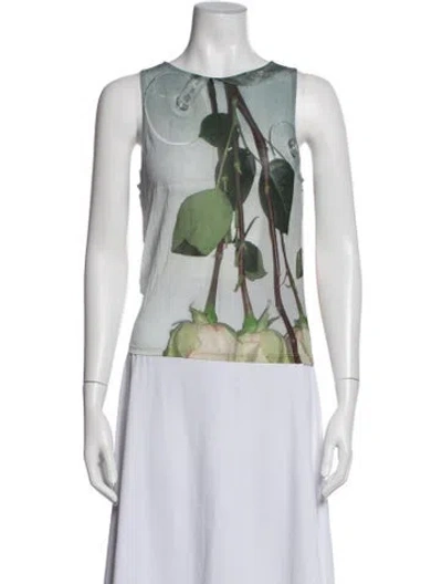 Pre-owned Paloma Wool Floral Print Crew Neck Top In Purple