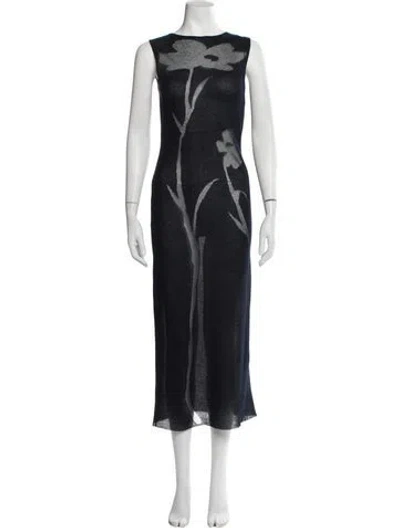Pre-owned Paloma Wool Floral Print Long Dress In Black