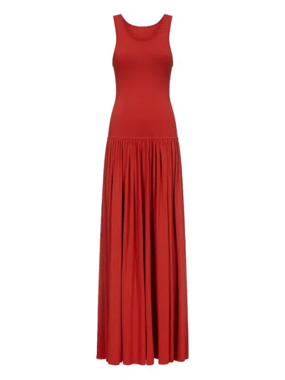 Paloma Wool Gathered-waist Sleeveless Dress In Red