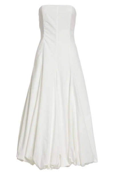 Paloma Wool Globo Strapless Bubble Hem Midi Dress In White