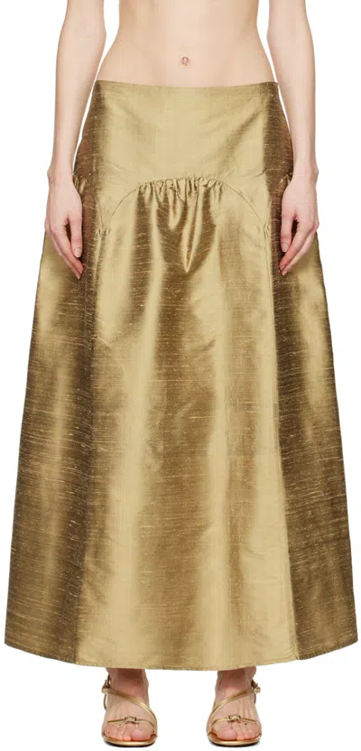 Paloma Wool Gold Pallon Maxi Skirt In 800 Gold