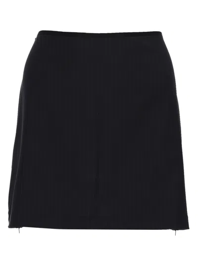 Paloma Wool Lumieti Pinstripe-pattern Side-zip Mini Skirt In Black