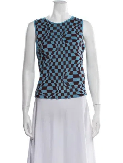 Pre-owned Paloma Wool Graphic Print Crew Neck Sweater In Blue