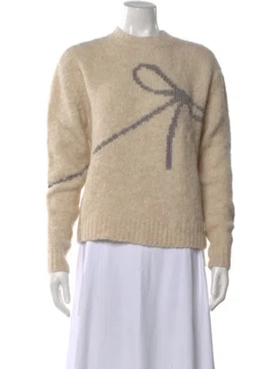 Pre-owned Paloma Wool Graphic Print Crew Neck Sweater In White