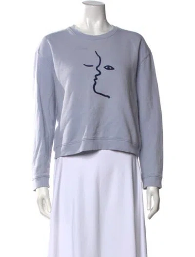 Pre-owned Paloma Wool Graphic Print Crew Neck Sweatshirt In Blue