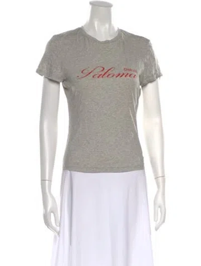 Pre-owned Paloma Wool Graphic Print Crew Neck T-shirt In Grey