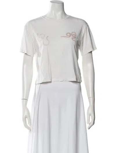 Pre-owned Paloma Wool Graphic Print Crew Neck T-shirt In White