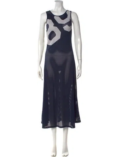 Pre-owned Paloma Wool Graphic Print Midi Length Dress In Blue