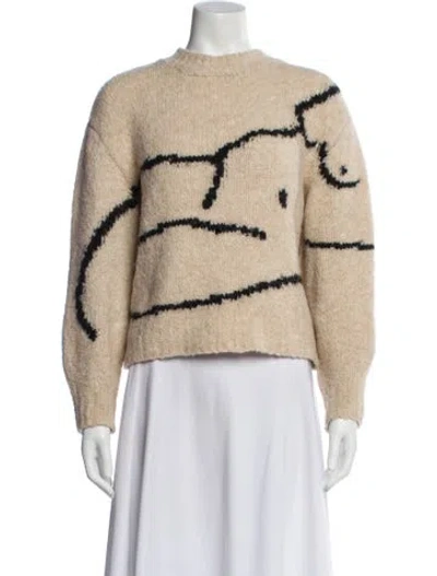 Pre-owned Paloma Wool Graphic Print Mock Neck Sweater In Black