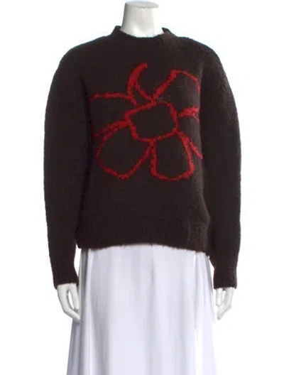 Pre-owned Paloma Wool Graphic Print Mock Neck Sweater In Brown