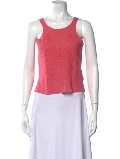 Pre-owned Paloma Wool Graphic Print Scoop Neck Top In Pink
