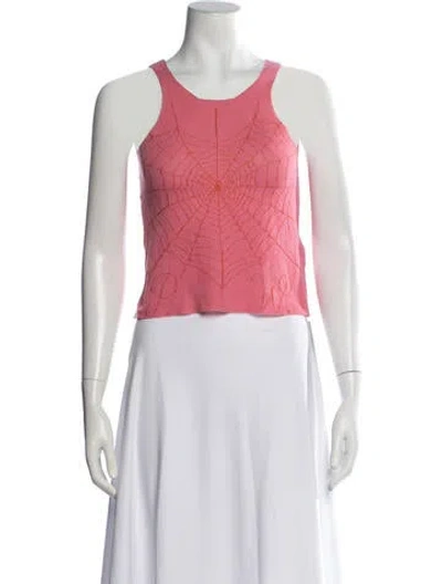 Pre-owned Paloma Wool Graphic Print Scoop Neck Top In Pink