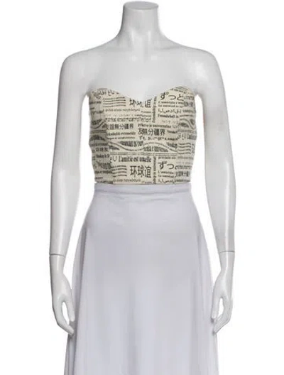 Pre-owned Paloma Wool Graphic Print Strapless Top In Purple