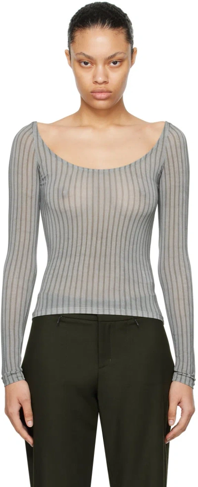 Paloma Wool Gray Rafaela Long Sleeve T-shirt In C/200 Grey