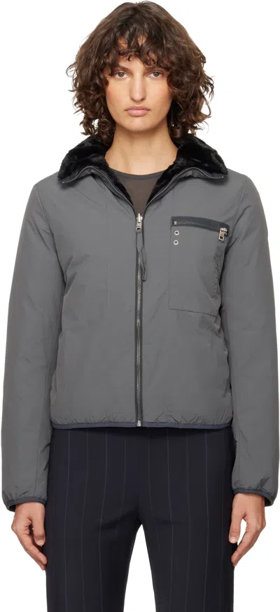 Paloma Wool Gray Wombat Reversible Down Jacket In Black