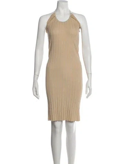 Pre-owned Paloma Wool Halterneck Knee-length Dress In Neutrals