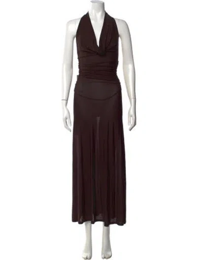 Pre-owned Paloma Wool Halterneck Long Dress W/ Tags In Brown